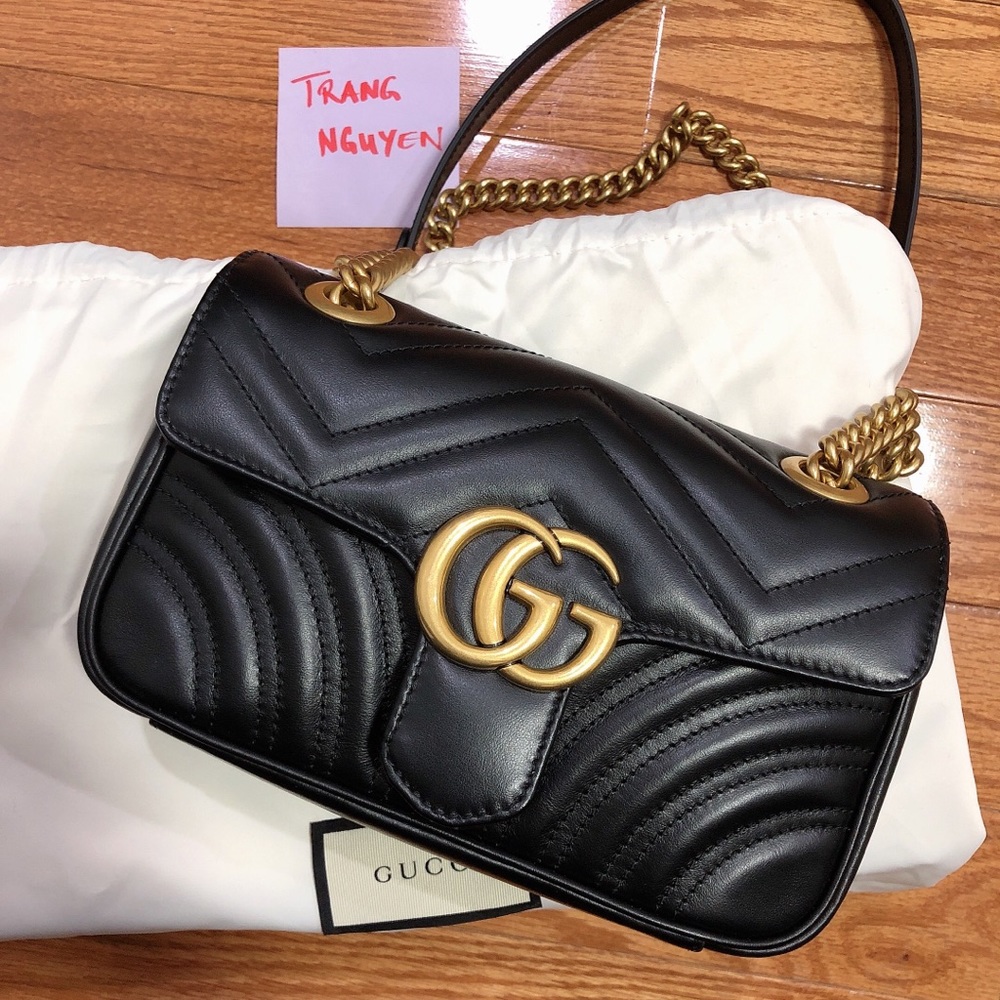 **SOLD** Gucci Marmont mini flap bag in black